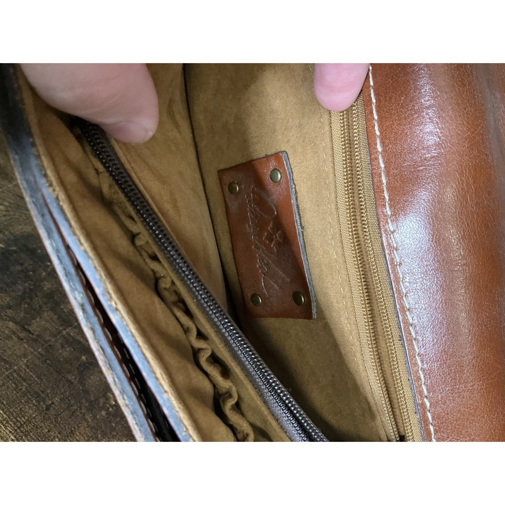 PATRICIA NASH Bianco Brown Leather Suede Crossbody Wristlet Wallet Bag Purse - Picture 8 of 10